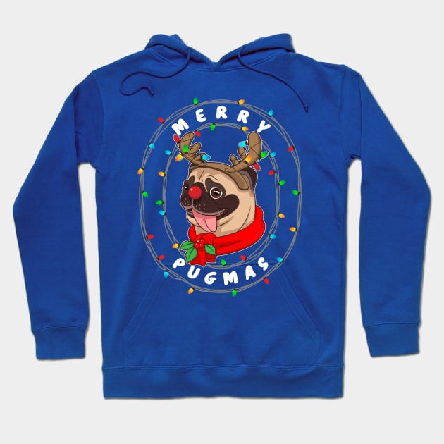 Funny Cute Pug Cool Merry Pugmas Christmas Gift Hoodie by teeleoshirts